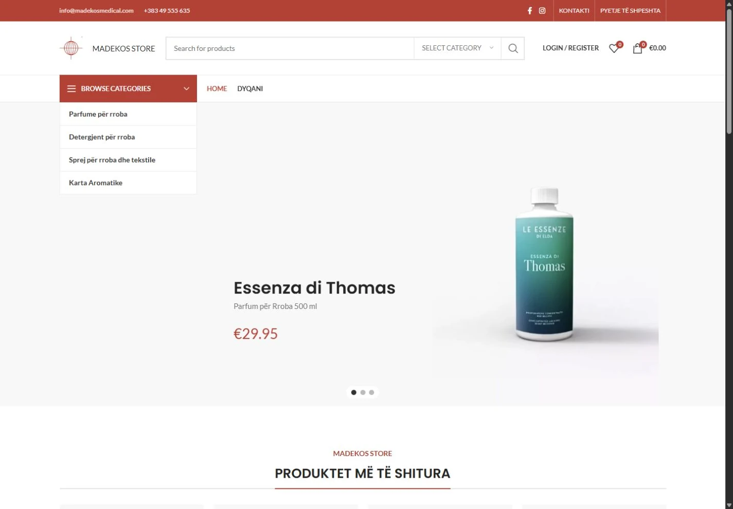 Madekos Store homepage screenshot