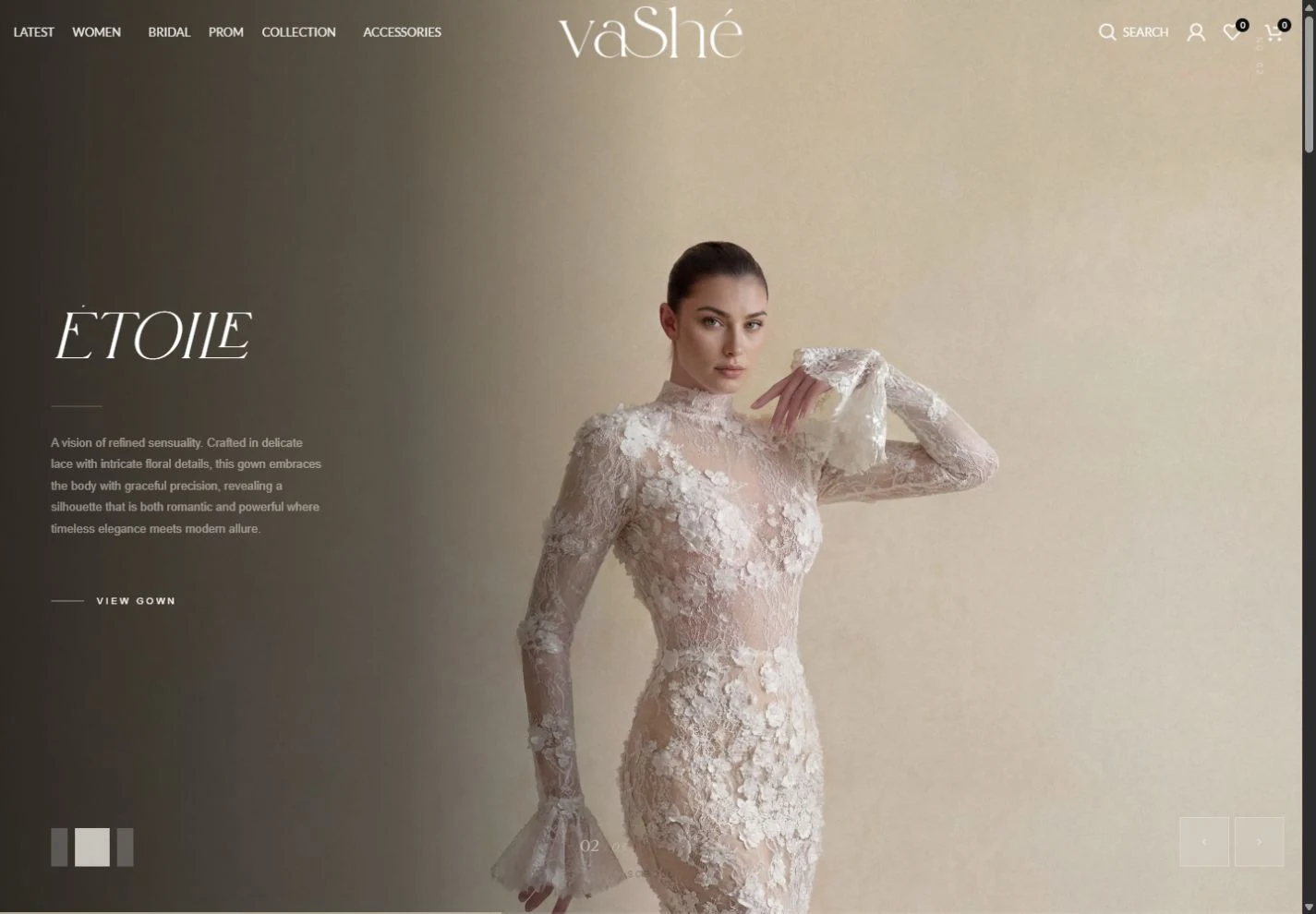 vaShe homepage screenshot